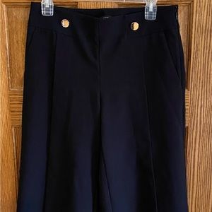 LOFT SIDE ZIP DRESS TROUSER CROP WIDE LEG PANTS SIZE 2